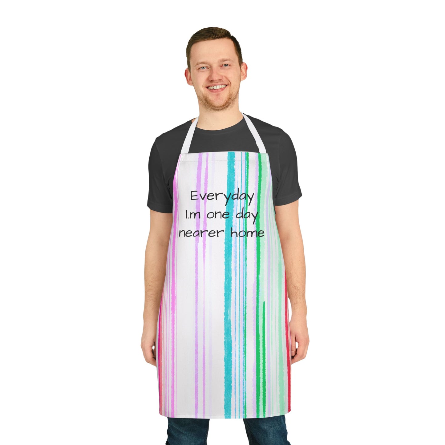 Watercolor Stripes Apron, 5-Color Straps Our Hearts our restless