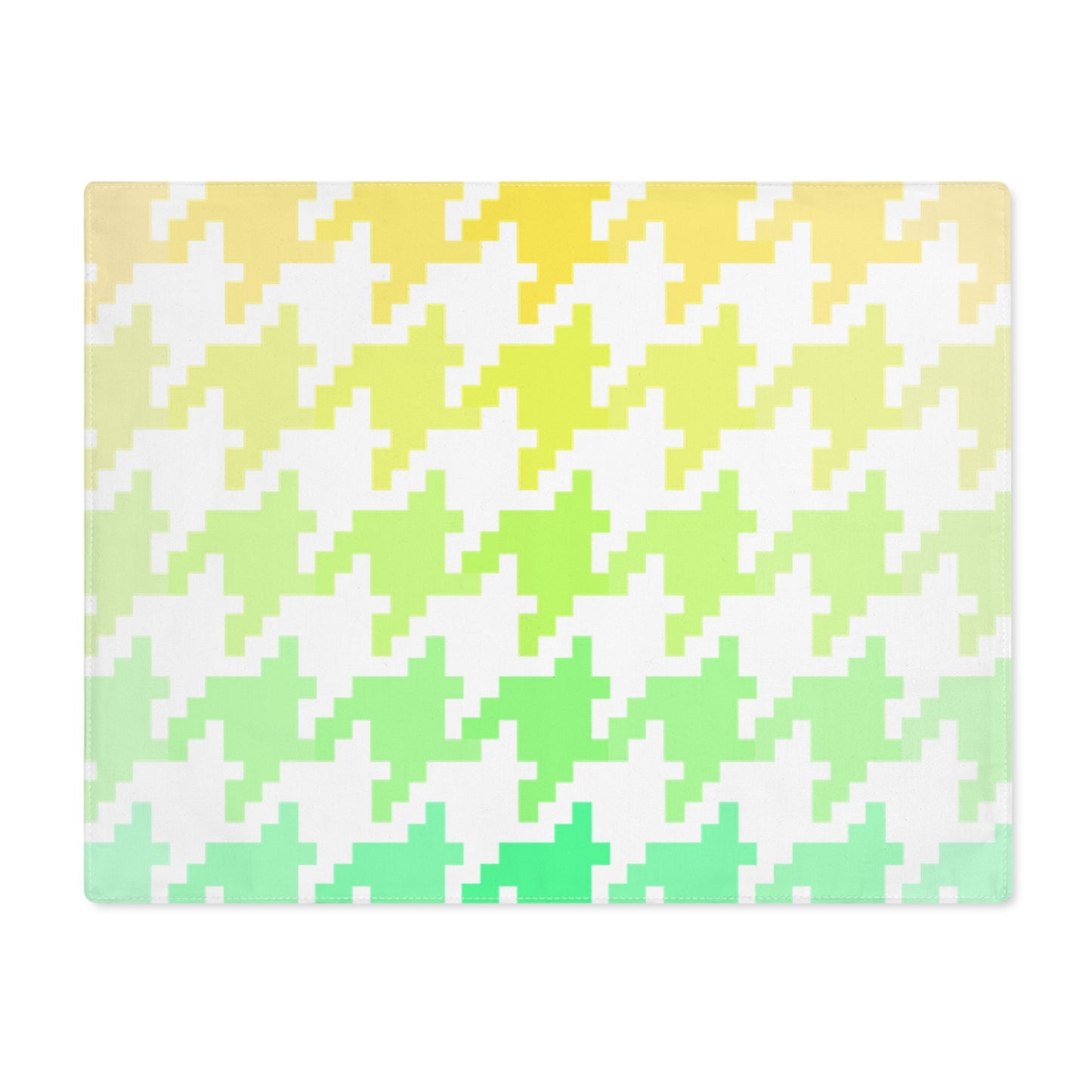 Houndstooth Fun in Yellow and Green | Cotton Placemat