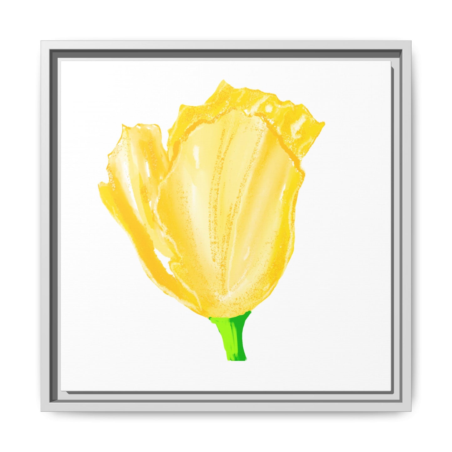 Dancing Tulips Matte Canvas, Framed Yellow