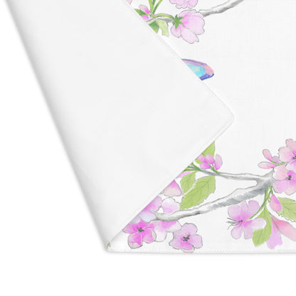 Butterfly Blossom Glide Cotton Twill Placemat, Creamier White, 1pc. Blue, #5