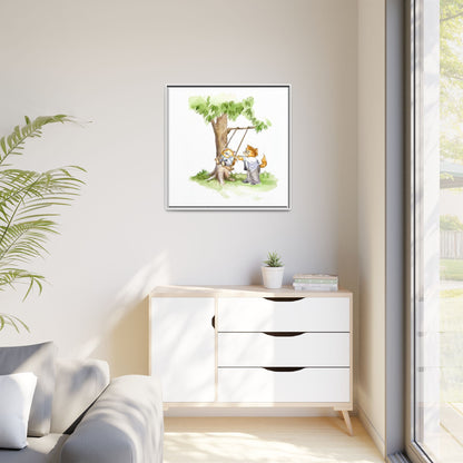 Kitty Fun Matte Canvas Framed