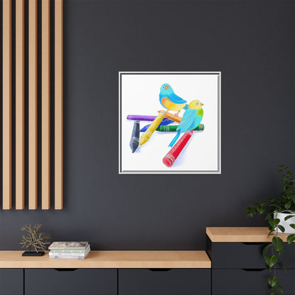 Jolly Birds Matte Canvas Framed