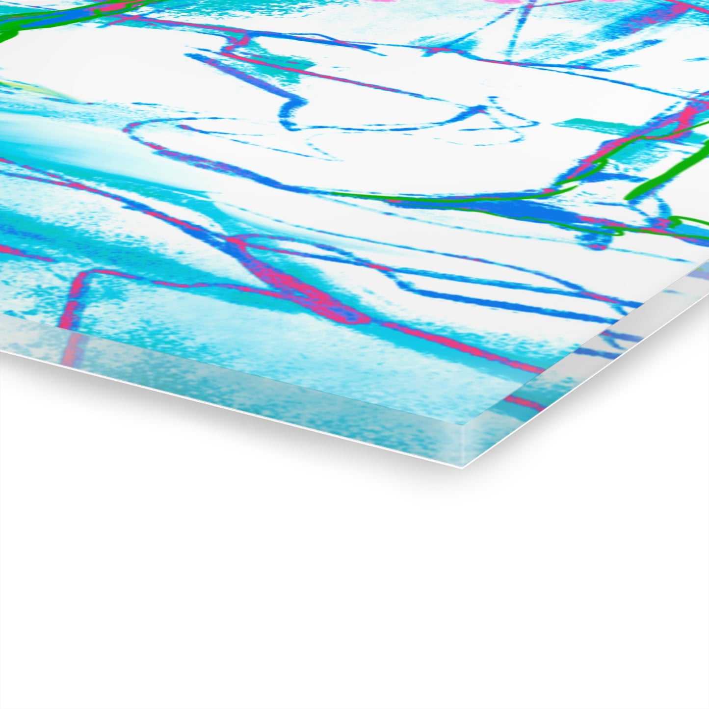 Joyful Landscapes Acrylic Print in Blue and Pink (French Cleat Hanging)