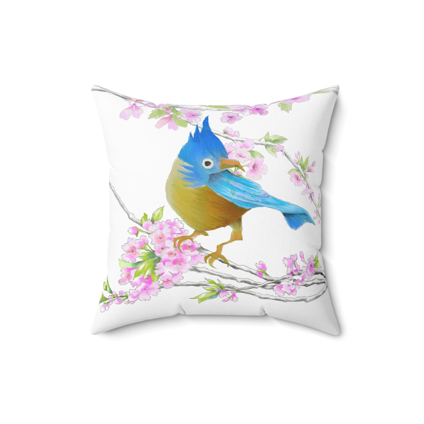 Jolly Birds Spun Polyester Square Pillow