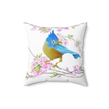 Jolly Birds Spun Polyester Square Pillow