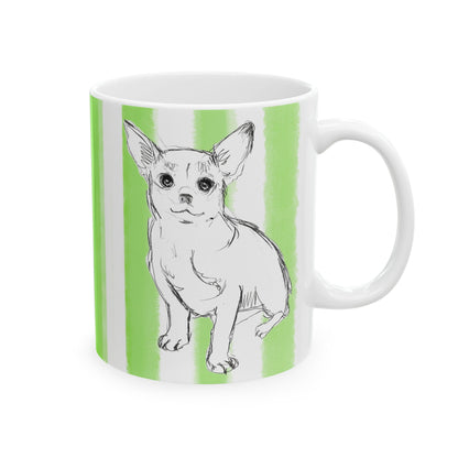 Dogi Fun Mug with Light Green Stripes