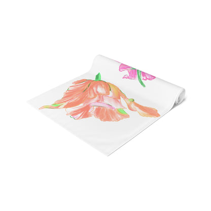 Tulip Love Table Runner 16" x 90" Cotton Creamy White OR Polyester Bright White