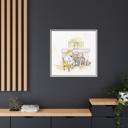 Kitty Fun Matte Canvas Framed