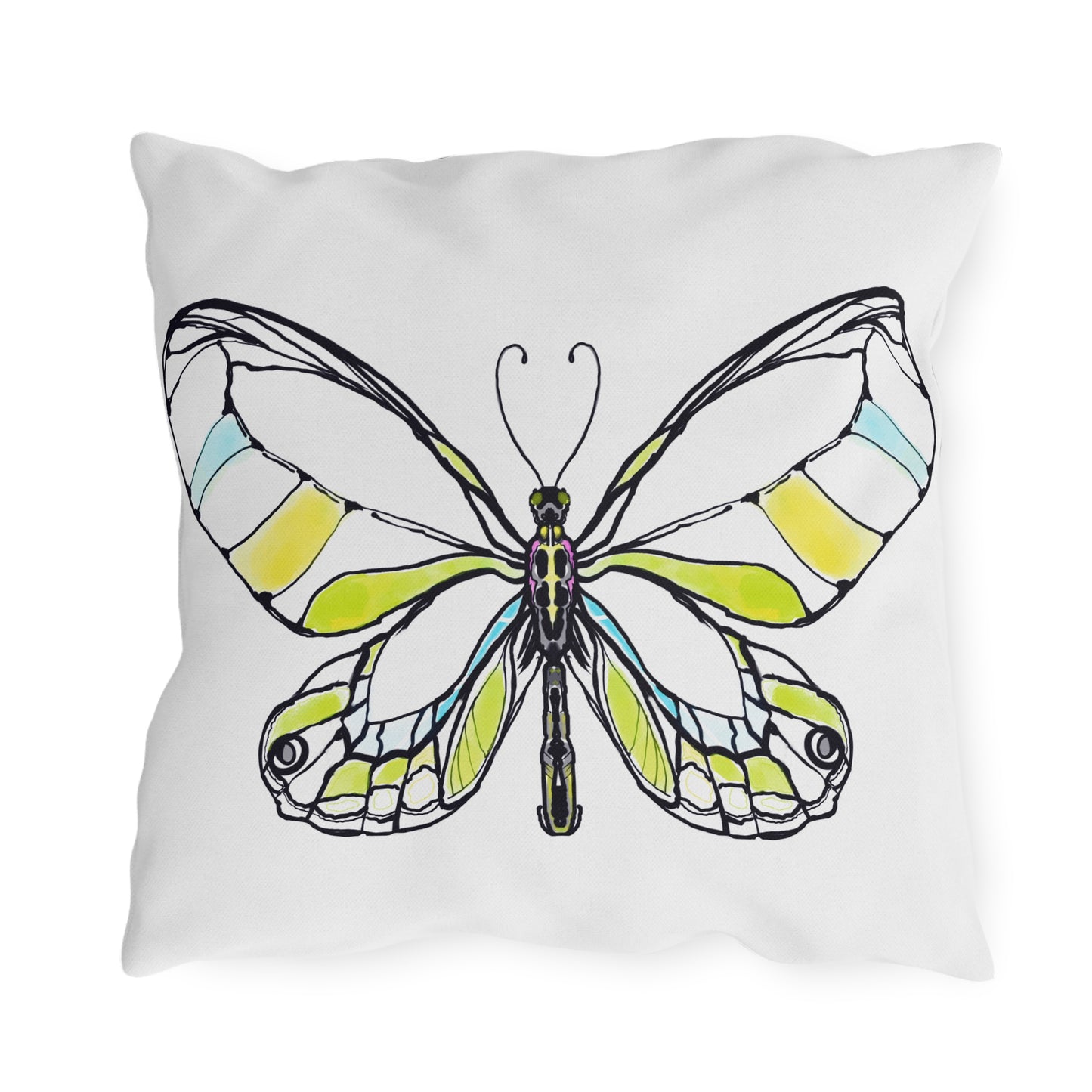 Outdoor Pillows Lulu Butterflies Yellow