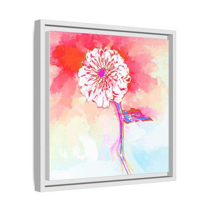 Zinnia Color Splash Matte Canvas Red Framed