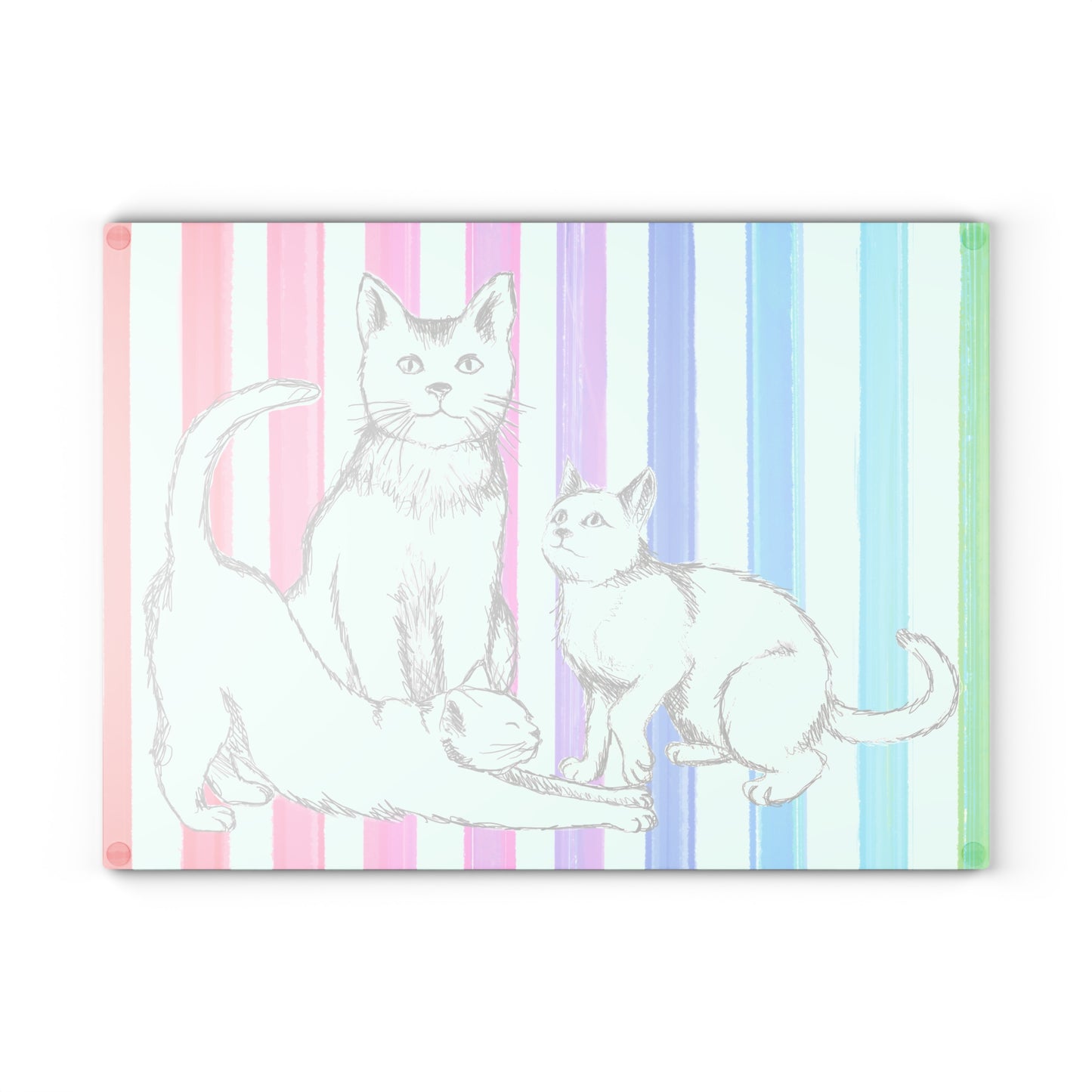 Kitty Fun Glass Cutting Board