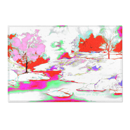 Inspirational Landscapes "Squander your life for a purpose" Indoor Rug in Red and Pink