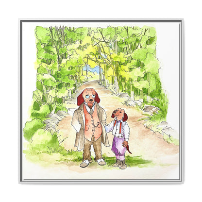 Dogi Fun Matte Canvas Framed