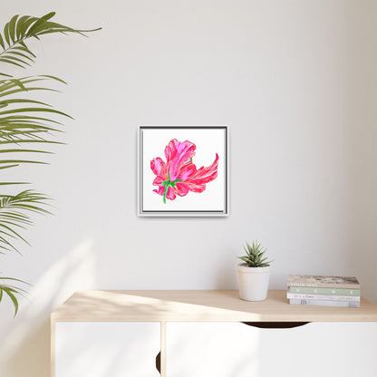 Dancing Tulips Matte Canvas, Framed (Multi-color) Pink Red