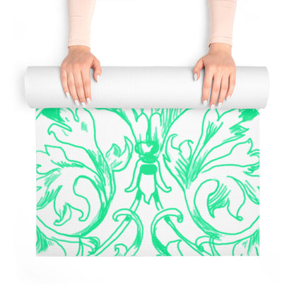 Scrollwork Exercise Mat Green-Blue