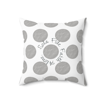 Polka Dot Joy Polyester Square Pillow "Sola Fide…”