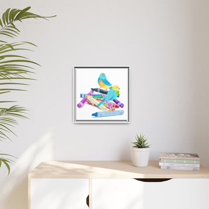 Jolly Birds Matte Canvas Framed