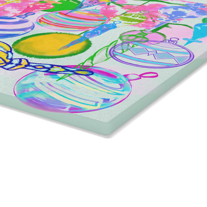 Glass Cutting Board Christmas Celebration