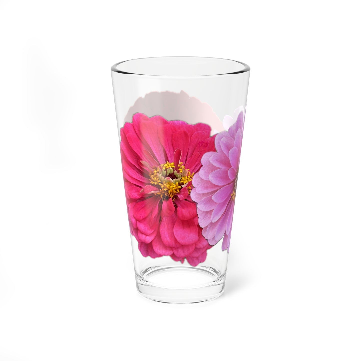 Zinnia Pint Glass Red Pink