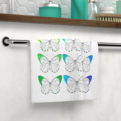 Face Towels Color Tipped Butterflies