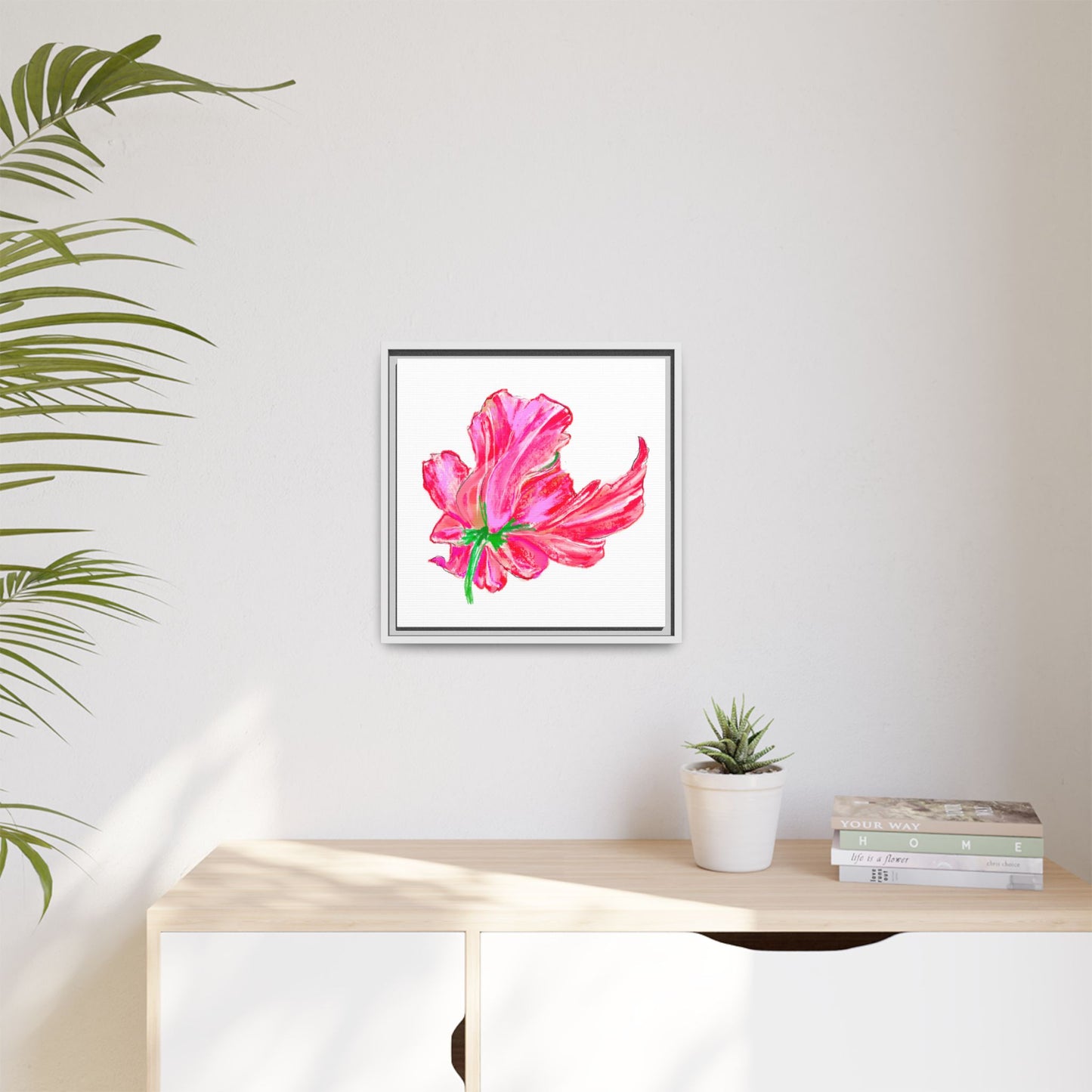 Dancing Tulips Matte Canvas, Framed (Multi-color) Pink Red
