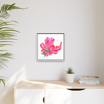 Dancing Tulips Matte Canvas, Framed (Multi-color) Pink Red