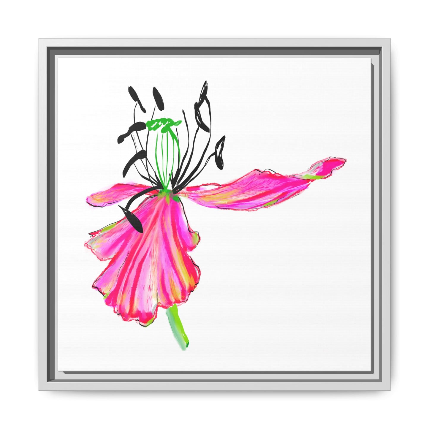 Dancing Tulips Matte Canvas, Framed (Multi-color) Raspberry