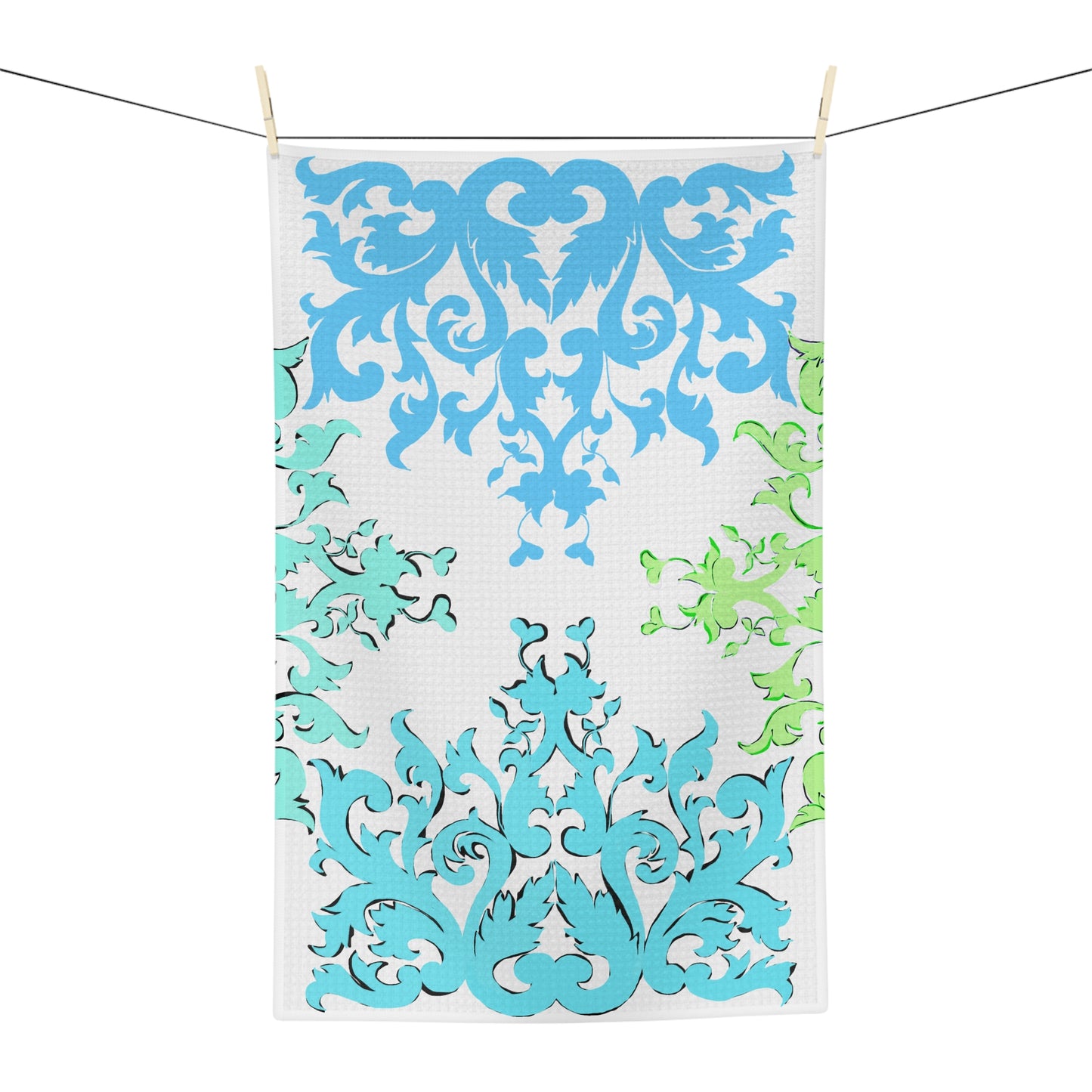 Microfiber Tea Towel Classic Fun Aqua & Green