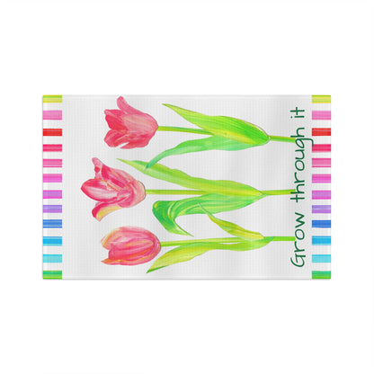 Vibrant Tulip Microfiber Tea Towel Grow through it