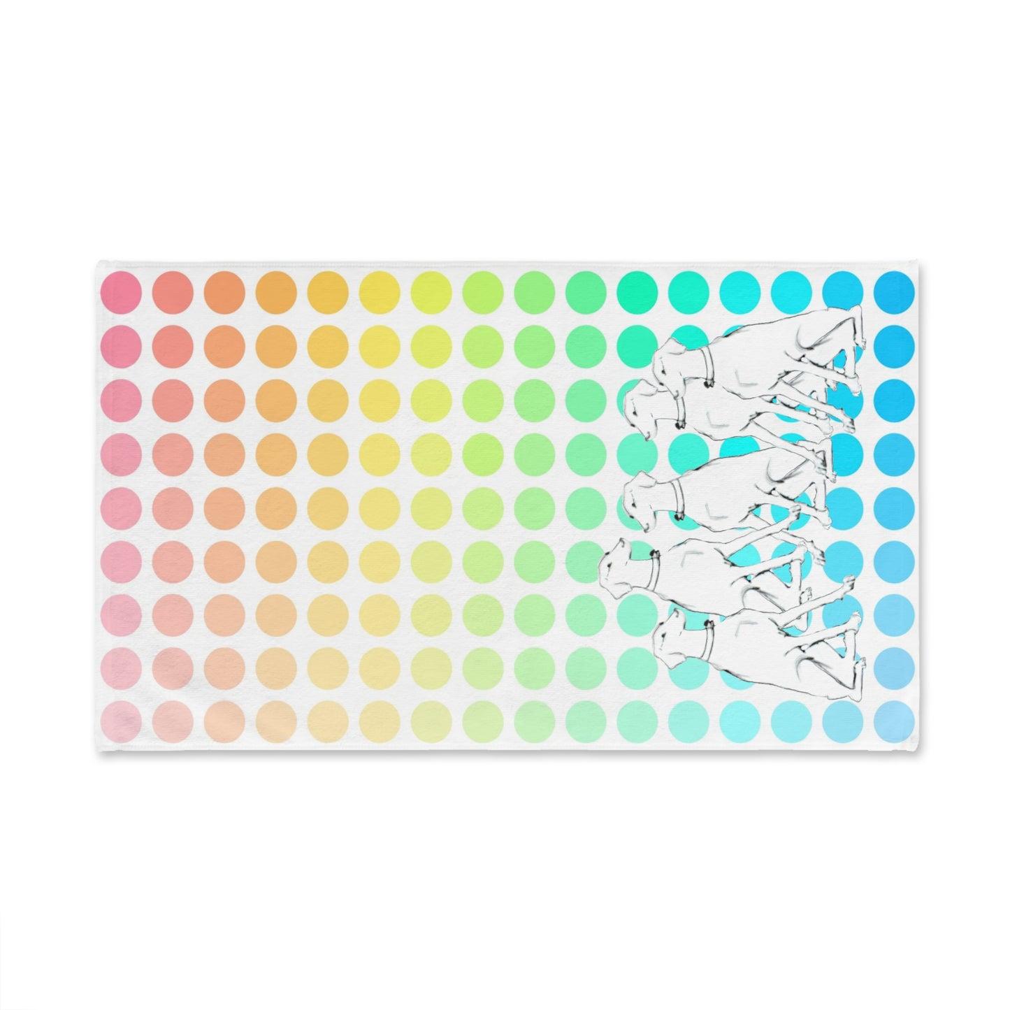 Dogi Fun Hand Towel, Dalmatians and Multi-Color Polka Dots