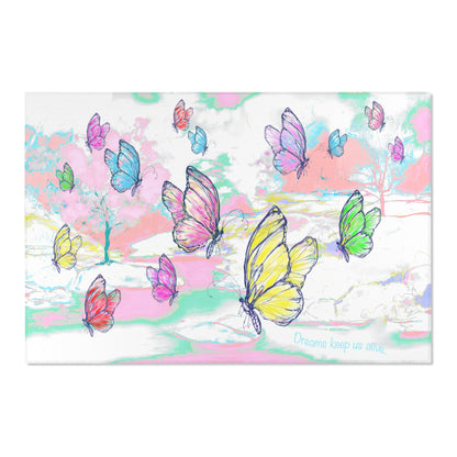 Joyful Landscapes and Butterflies Indoor Area Rug, Multi-colors