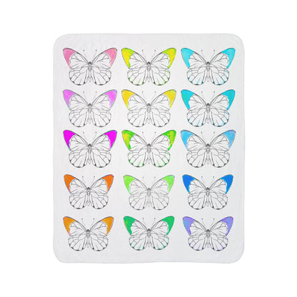 Fleece Sherpa Blanket Chromatic Flutter