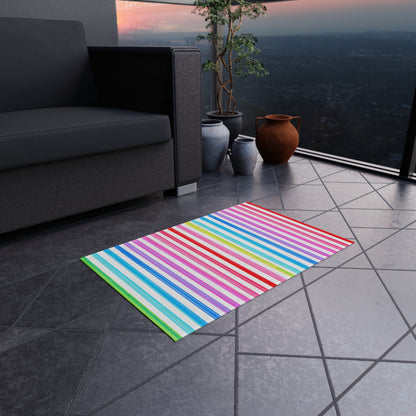 Indoor/Outdoor Rugs Magic of Watercolor Whimsy Stripes