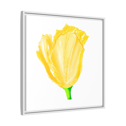 Dancing Tulips Matte Canvas, Framed Yellow