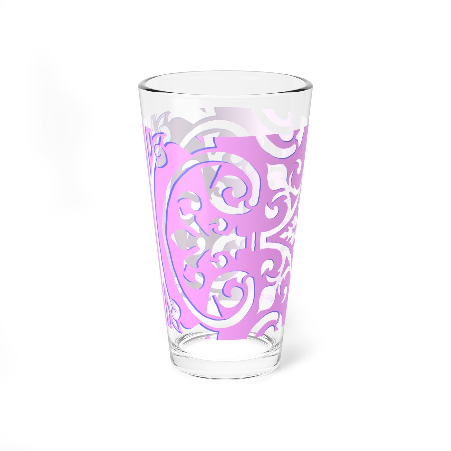 Mixing Glass, 16oz Scrollwork Art