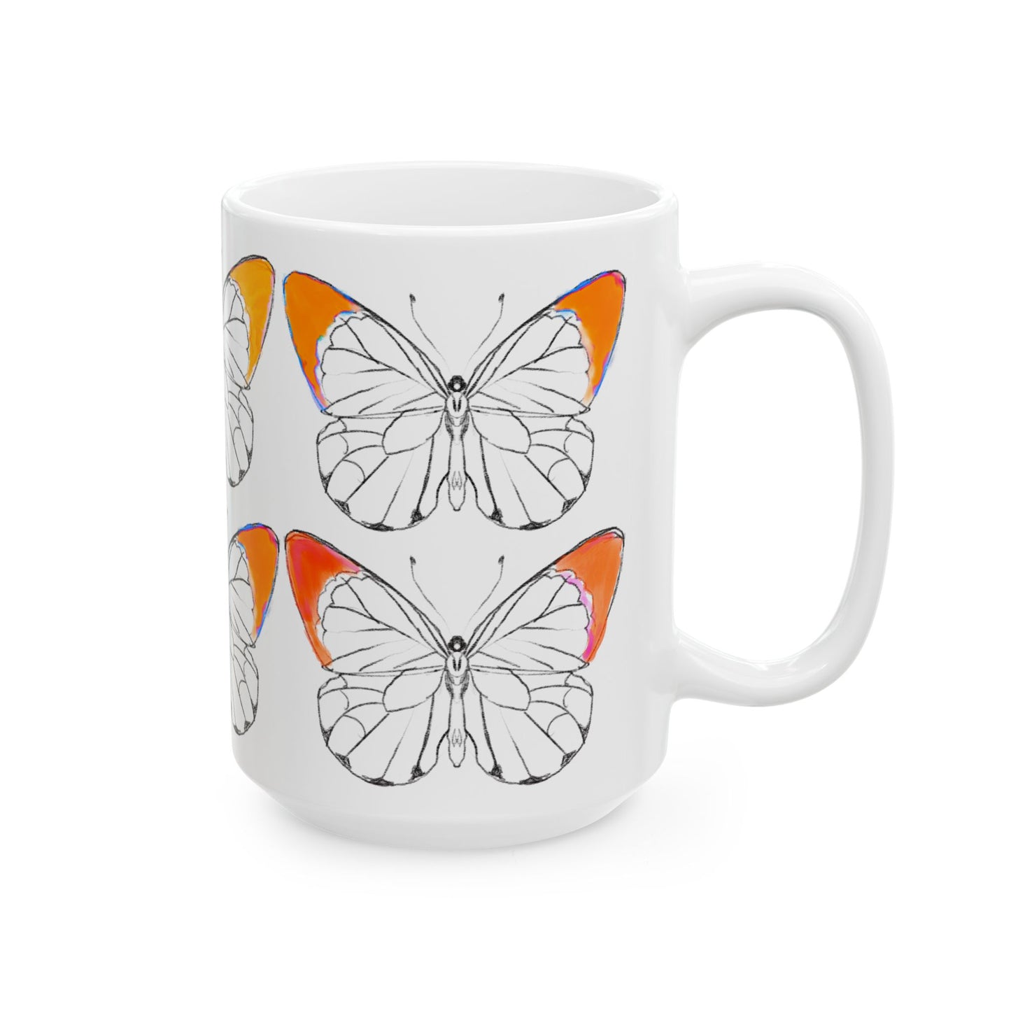 Chroma Ceramic Mug, (11oz, 15oz) Orange
