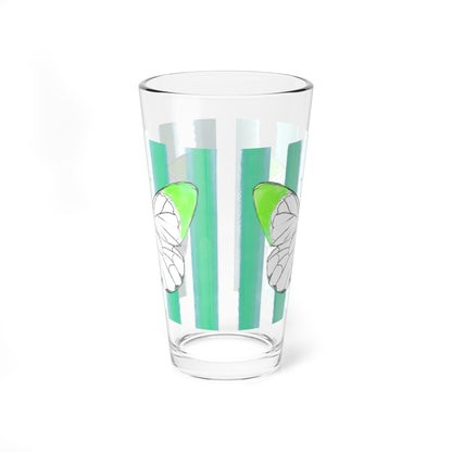 Pint Glass, 16oz Watercolor Stripes & Butterflies