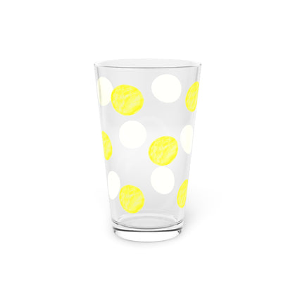Polka Dot in Yellow,  Pint Glass, 16oz
