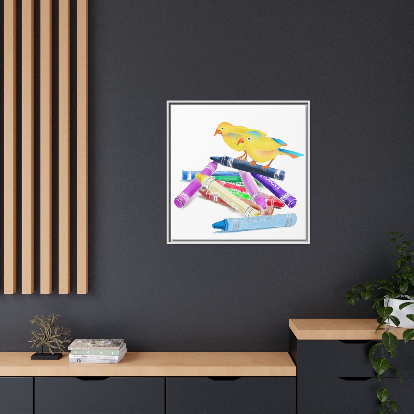 Jolly Birds Matte Canvas Framed