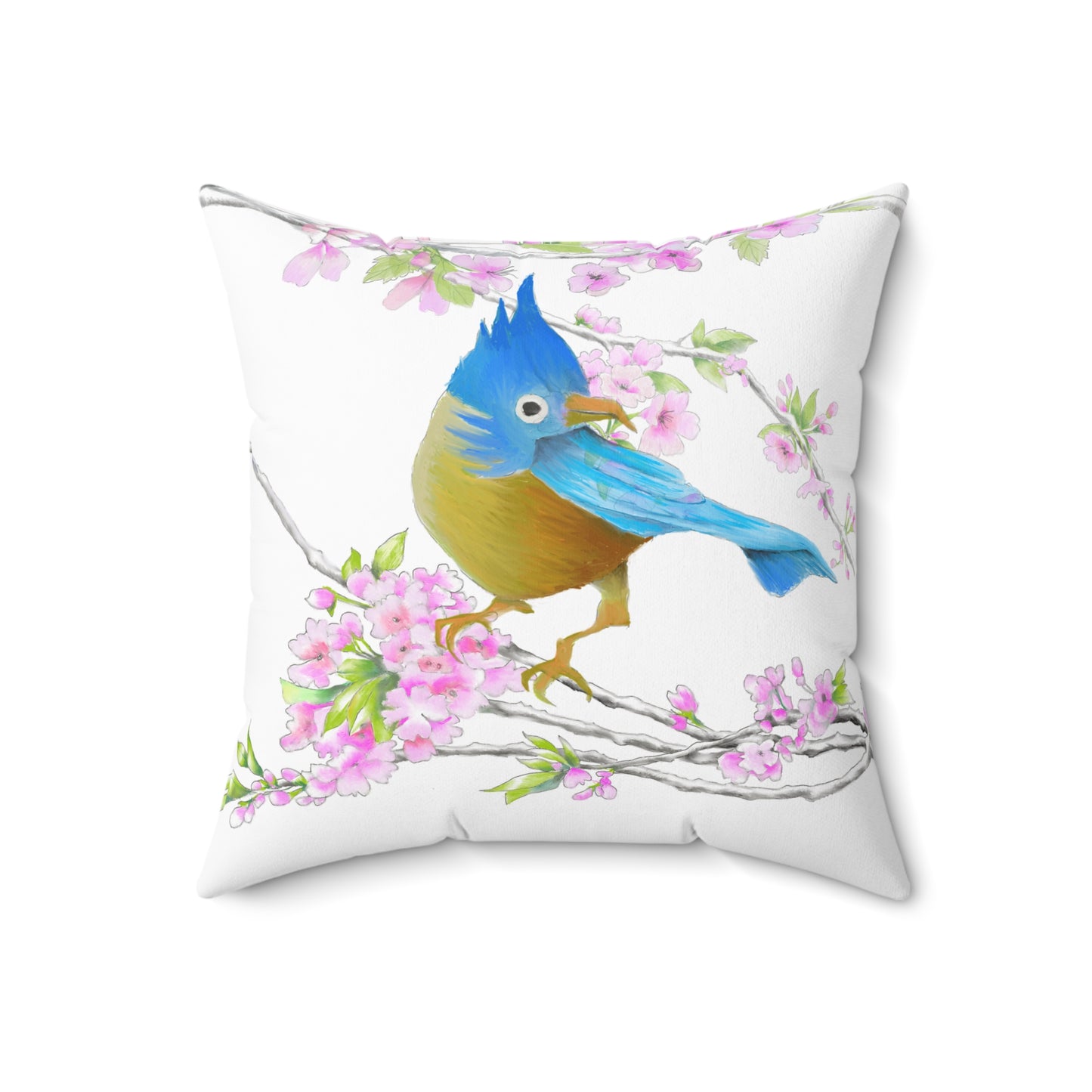 Jolly Birds Spun Polyester Square Pillow