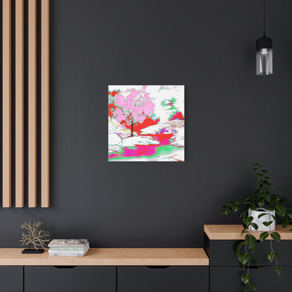 Joyful Landscape Matte Canvas, Stretched, 1.25" Pink, Red