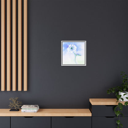 Zinnia Color Splash Matte Canvas Soft Blue Framed