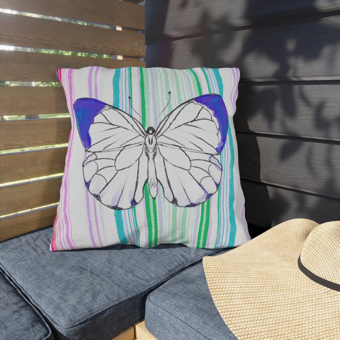 Pillows Outdoor Watercolor Butterfly Whimsy