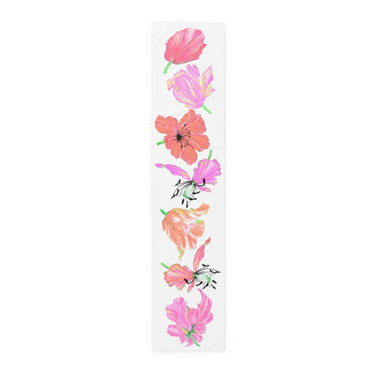 Tulip Love Table Runner 16" x 72" Cotton Creamy White OR Polyester Brighter White