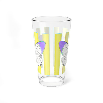 Pint Glass, 16oz Watercolor Stripes & Butterflies