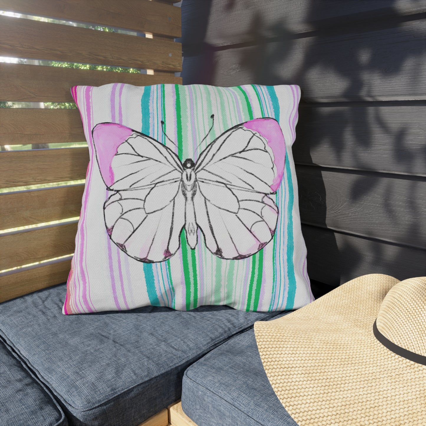 Pillows Outdoor Watercolor Butterfly Whimsy