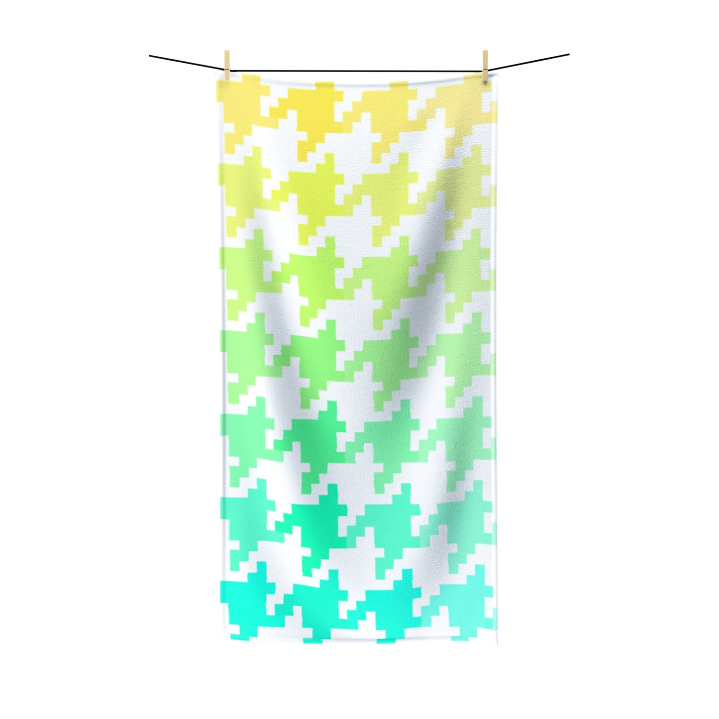 Houndstooth Fun Polycotton Towel Yellow/Green