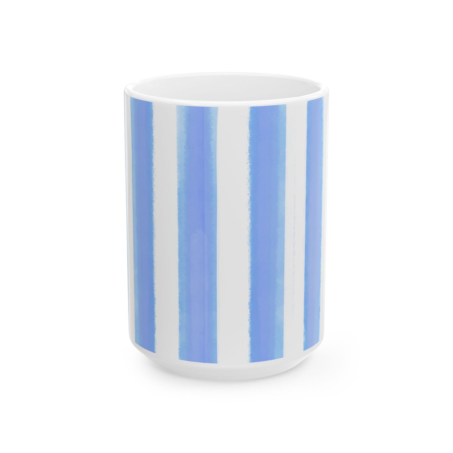 Watercolor Stripes Ceramic Mug Periwinkle
