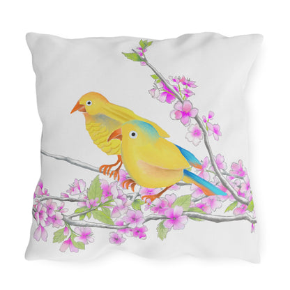 Outdoor Pillows Birdies & Cherry Blossom Branches