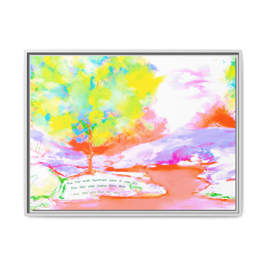 Inspirational Landscapes  Matte Canvas, Framed (Multi-color) Mark Twain Quote